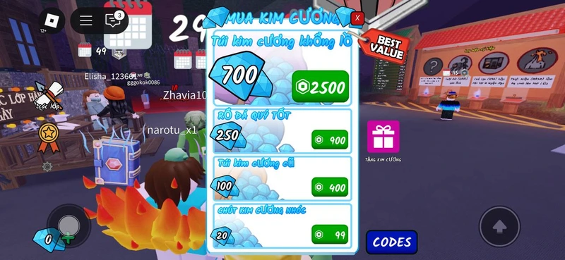 Cách nhận Kim cương miễn phí trong 99 Nights