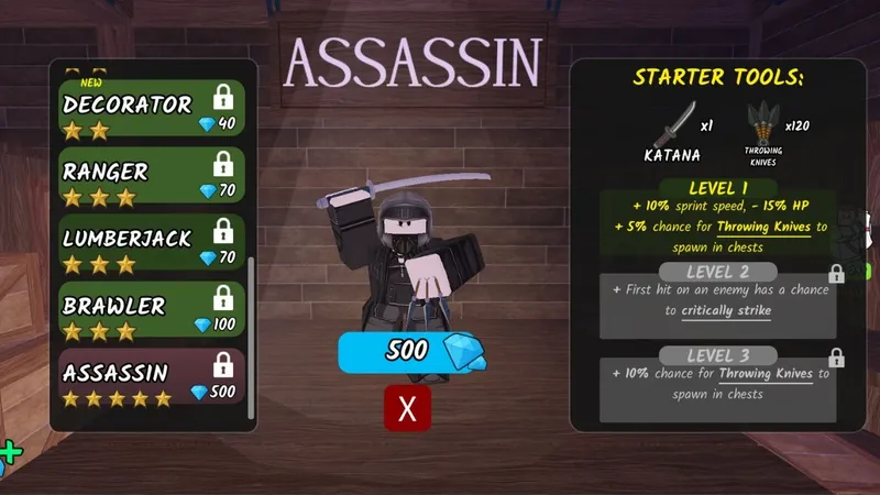 Tổng hợp toàn bộ vũ khí trong 99 Nights in the forest 3 Class nhân vật