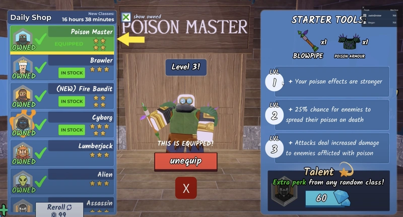 Giá của Poison Master