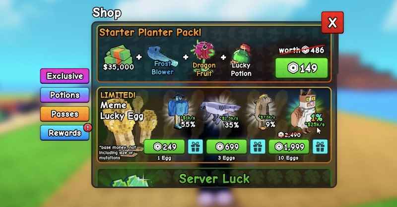 Các loại Trứng may mắn trong Plants vs Brainrots 1 Các loại Trứng may mắn trong Plants vs Brainrots